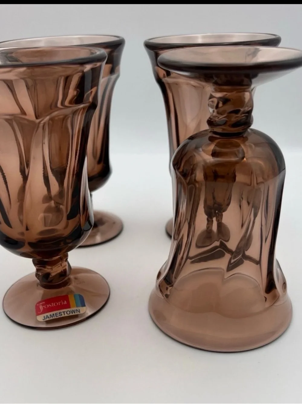 Vintage Fostoria Smokey brown juice glasses set of 4